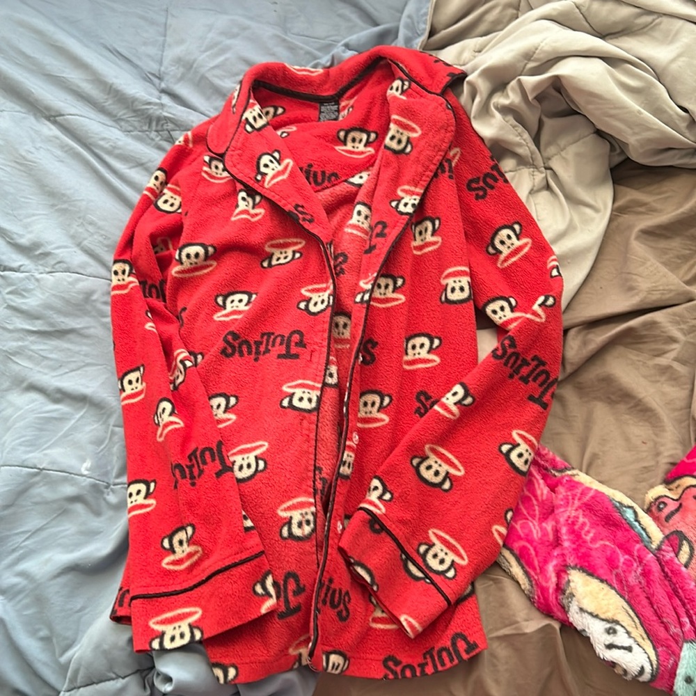 paul frank red button up sleep long sleeve